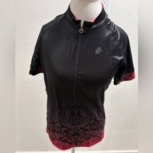 Black and Pink Women's Cycling Top